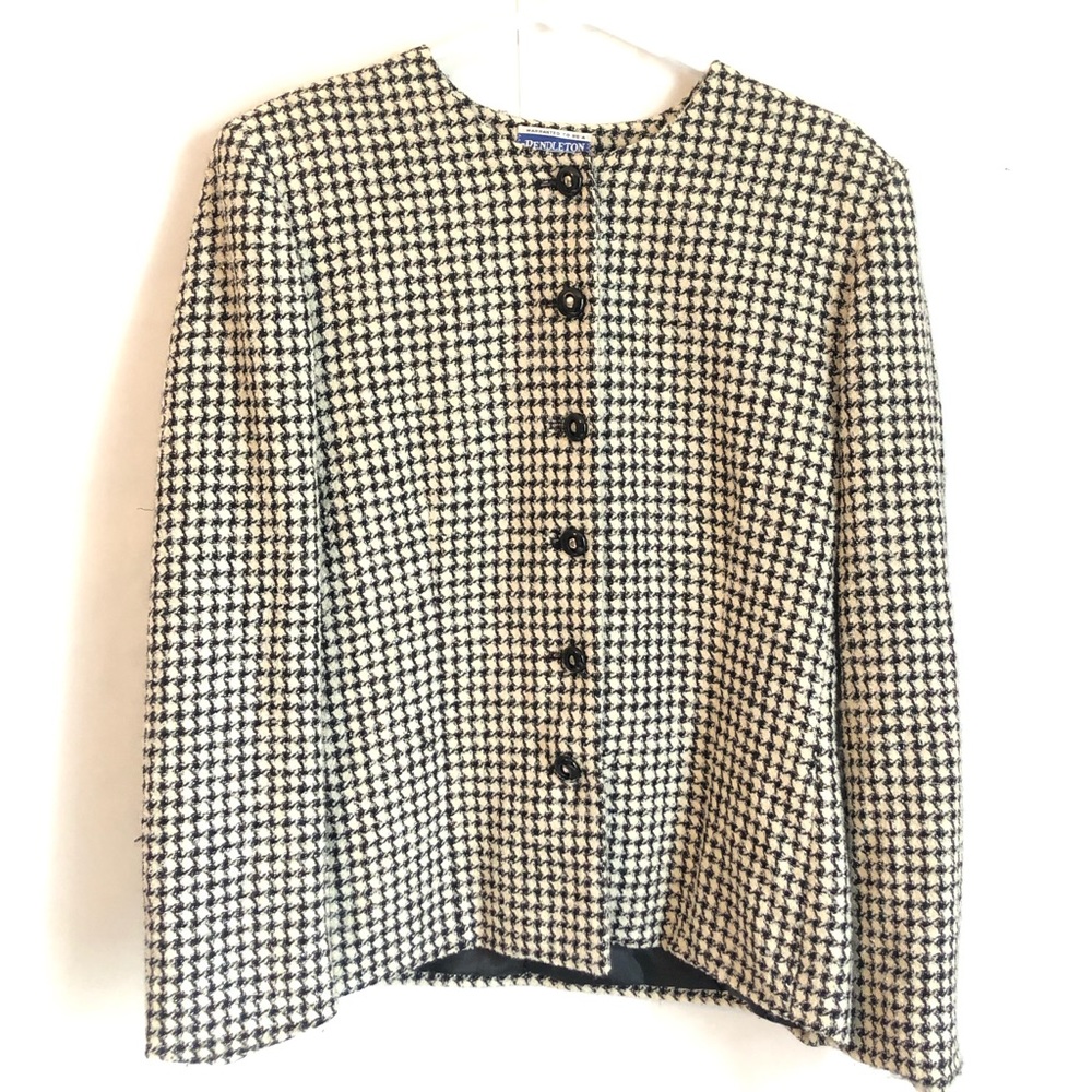 Pendleton Women houndstooth wool jacket 10